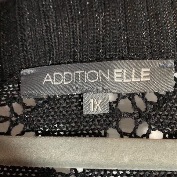 Addition Elle Black Sparkly Knit Sweater Top - Picture 5 of 7